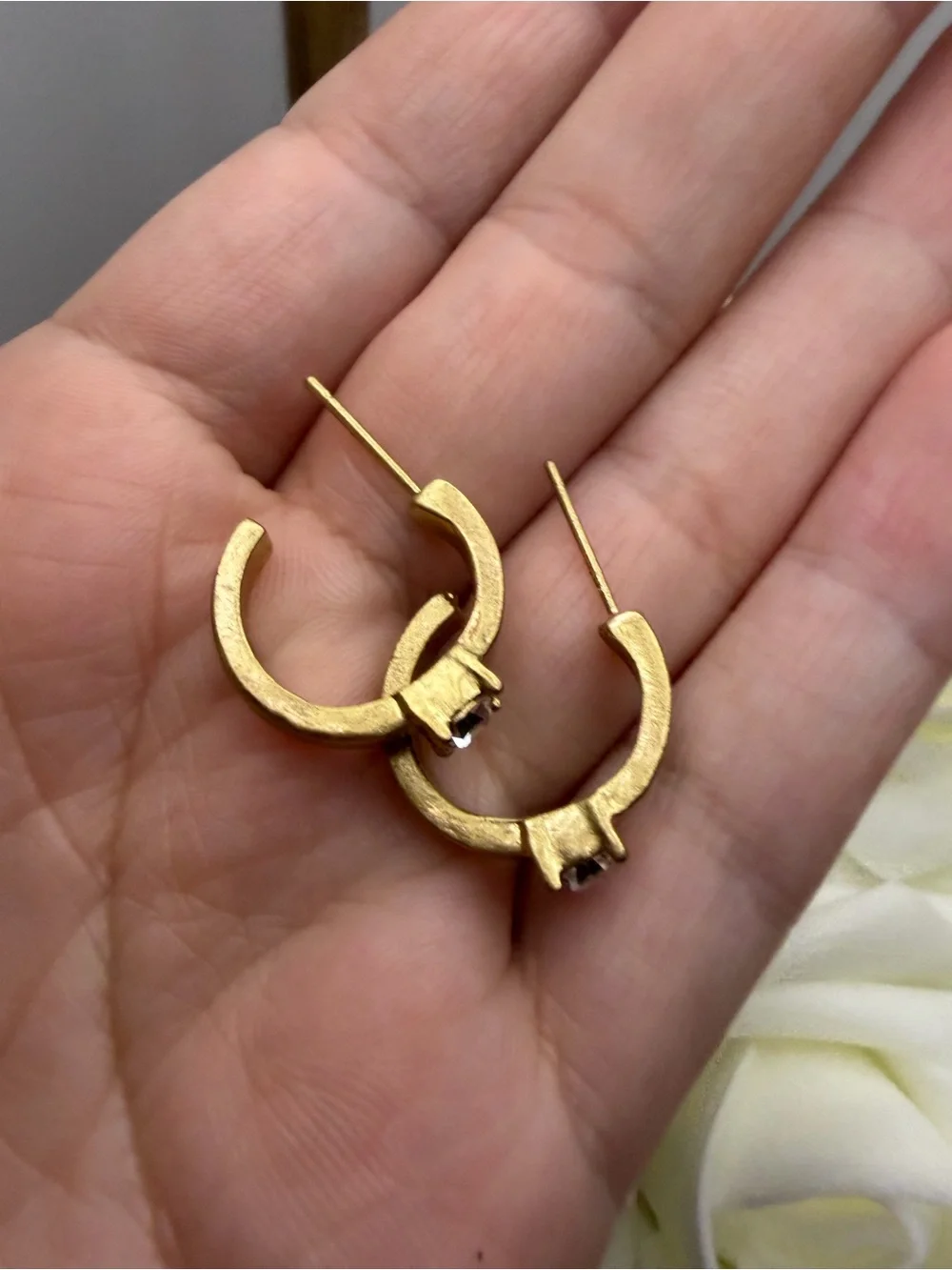 Gold Crystal Hoop Earrings - Women's Jewelry